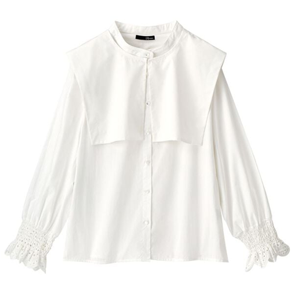 RANAN（ラナン）の「２ｗａｙ衿デザインブラウス（ブラウス）」｜ホワイト