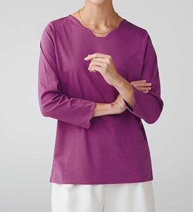 BELLUNA（ベルーナ）の「綿１００％スカラッププルオーバー（カットソー）」