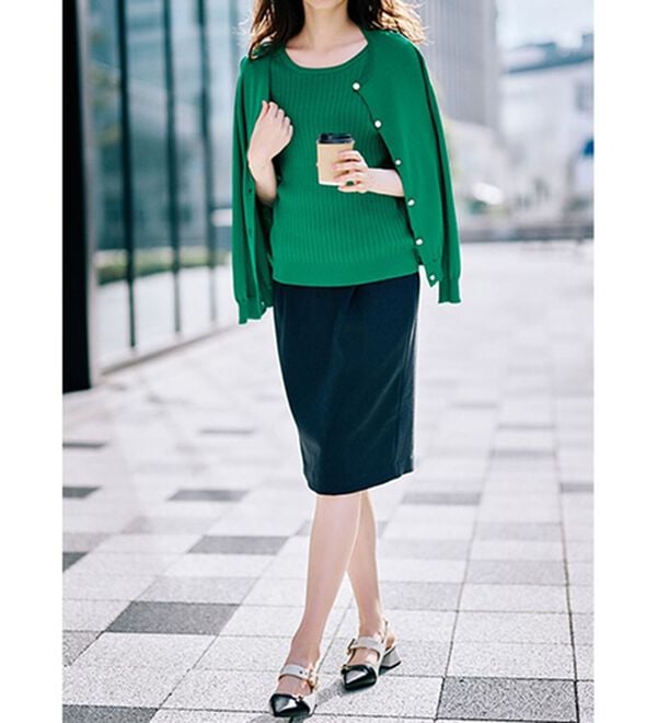 RANAN（ラナン）の「洗える！７分袖女っぷりセットアップ（スカートスーツ）」｜詳細画像