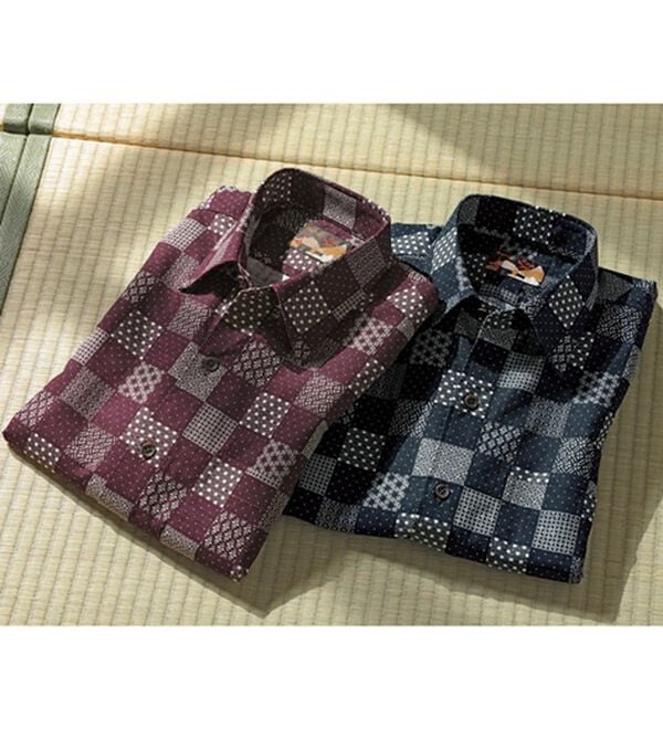 「国産　粋な大人の京染和柄シャツ（メンズシャツ）」｜詳細画像