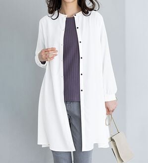 RANAN（ラナン）の「２ＷＡＹボタン使いフレアーブラウス（ブラウス）」｜オフホワイト