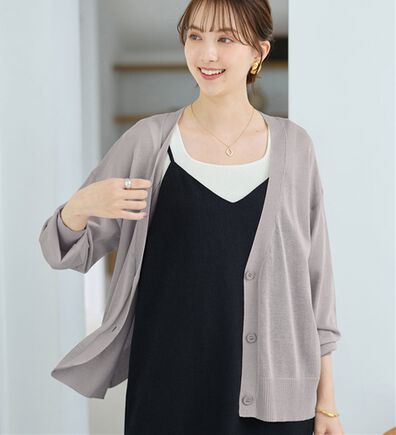 Viola e Viola（ヴィオラ エ ヴィオラ）の「【ＵＶカット】さらっと軽いＶネックサマーニットカーディガン（ニットカーディガン）」