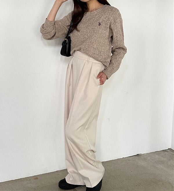 RANAN（ラナン）の「＜U.S.POLO ASSN.ユーエスポロアッスン＞ ワンポイントケーブルニット（ニット・セーター）」｜詳細画像