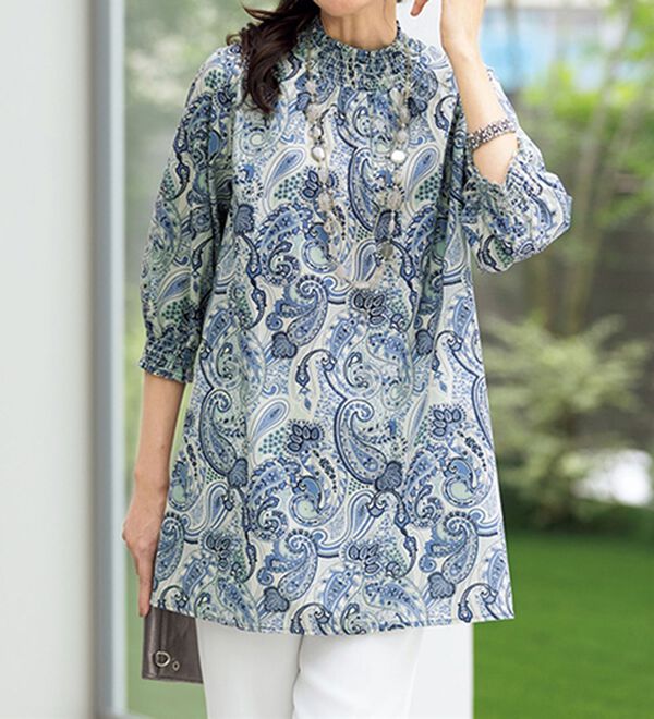 ルフラン（ルフラン）の「選べる！上品に着映える綿１００％チュニック（チュニック）」｜ペイズリー柄