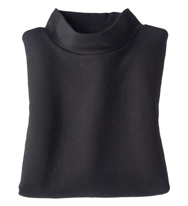 BELLUNA（ベルーナ）の「【選べる衿】肌に優しい綿１００％暖か発熱素材プルオーバー＜ベルホット　コットン＞（カットソー）」｜黒