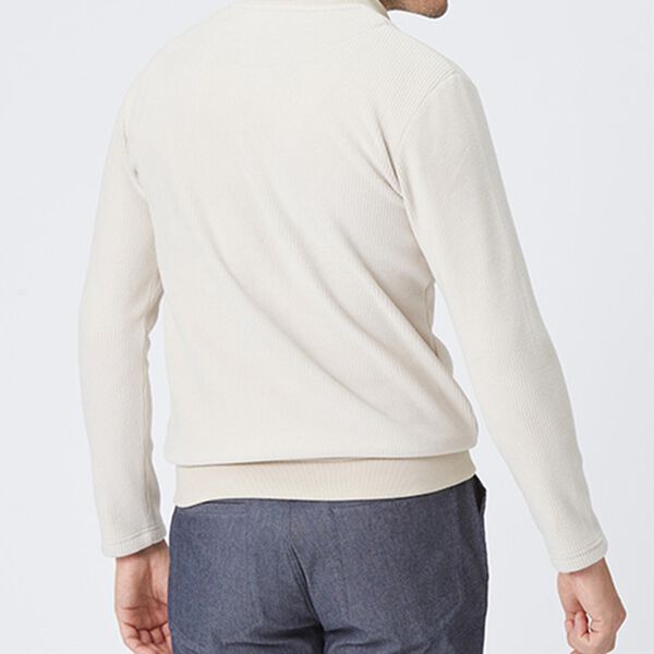 「裏ベロアのお洒落なダブル衿トレーナー（メンズトレーナー）」｜詳細画像