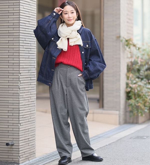 A HAPPY MARILYN（アハッピーマリリン）の「【Ｌ～８Ｌ】ゆったりシルエットのオーバーサイズデニムジャケット（その他ジャケット）」｜詳細画像