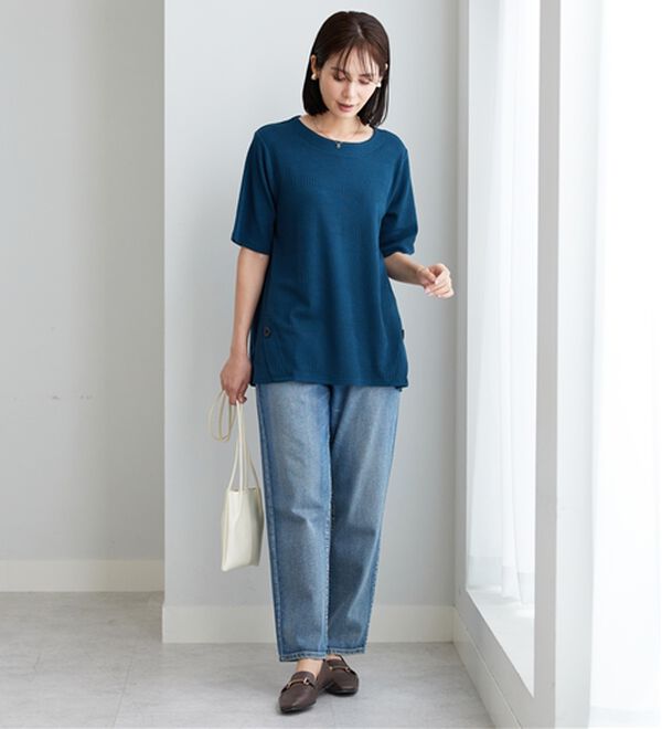 BELLUNA（ベルーナ）の「波柄ジャカード素材裾ボタンチュニック（チュニック）」｜詳細画像