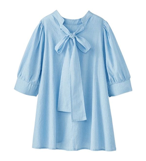 BELLUNA（ベルーナ）の「綿１００％サラポコバックリボンブラウス（ブラウス）」｜詳細画像