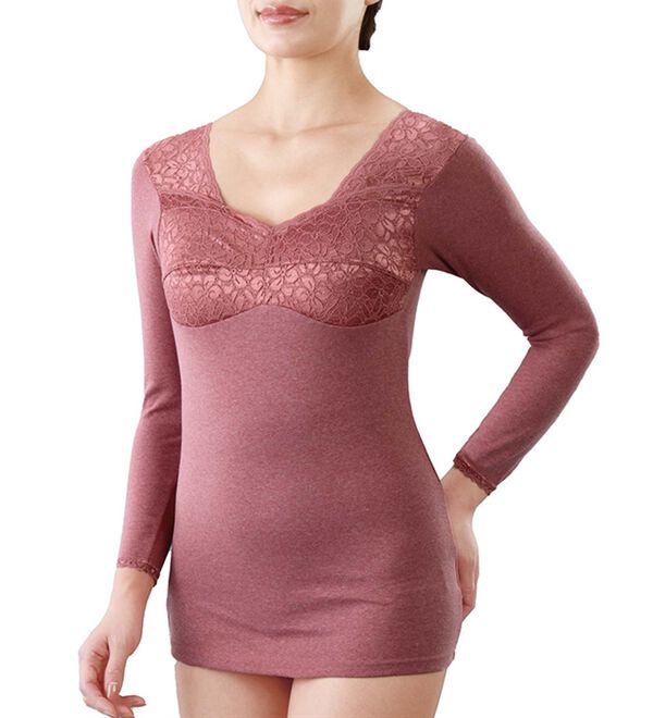 「【３色組】綿混ソフトカップ付８分袖インナー（ブラトップ・カップ付きインナー）」｜詳細画像