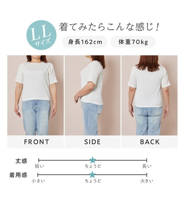 Viola e Viola（ヴィオラ エ ヴィオラ）の「ポコポコ素材Ｔシャツ（カットソー）」｜詳細画像