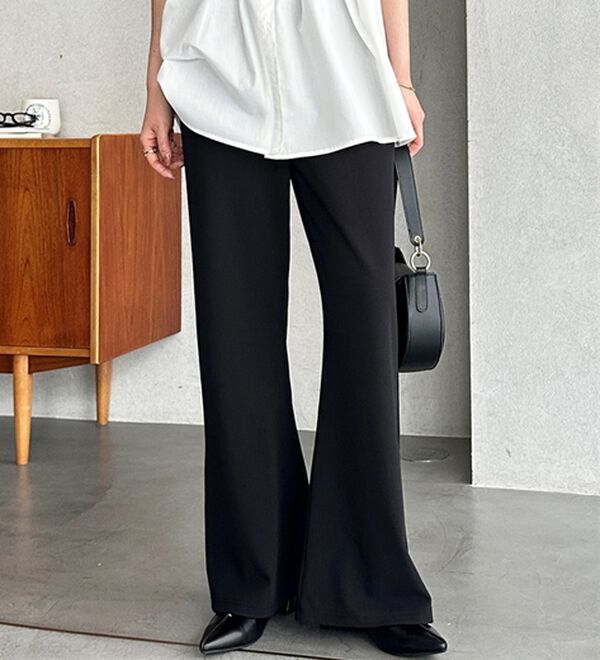 GeeRA（ジーラ）の「美脚見えカーブフレアパンツ（フルレングスパンツ）」｜詳細画像