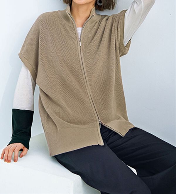 BELLUNA（ベルーナ）の「綿１００％配色シアープルオーバー（カットソー）」｜詳細画像