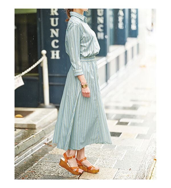 BELLUNA（ベルーナ）の「即コーデ完成！綿１００％ストライプ柄セットアップ（セットアップ）」｜詳細画像