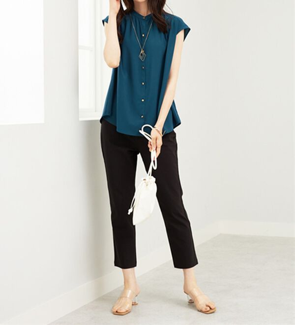 サラリ裏メッシュ！美脚ストレッチアンクルパンツ - ベルーナ