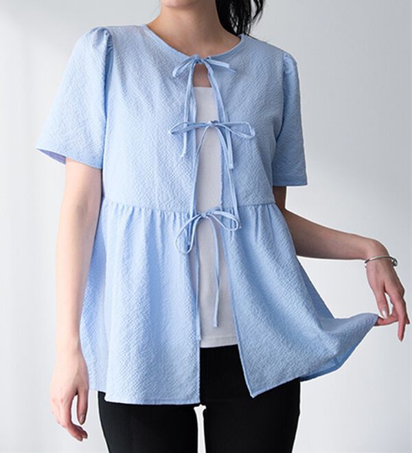 RANAN（ラナン）の「ひんやり！前後２ＷＡＹリボンデザインブラウス（ブラウス）」｜詳細画像