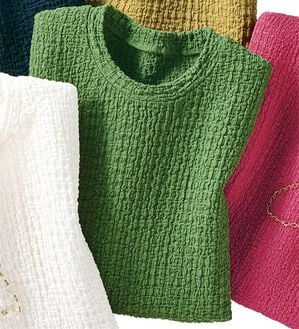 ルフラン（ルフラン）の「メロウ使いジャカードＴ（カットソー）」｜グリーン