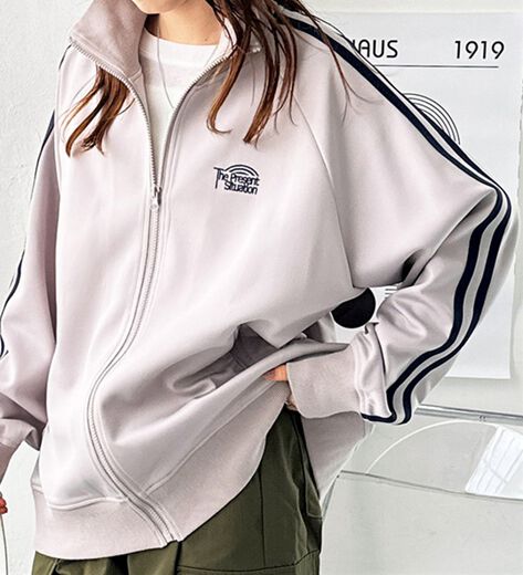 【FRED PERRY】トラックジャケット/ストライプ/毛/刺繍/ロゴ/美品 ジャージ エンブレム刺繍サイドライントラックジャケット レディース メンズ