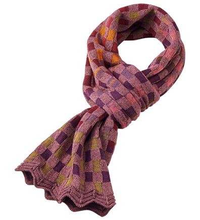 BELLUNA（ベルーナ）の「かすり糸使い　格子柄ミニマフラー（ストール・スカーフ・マフラー）」