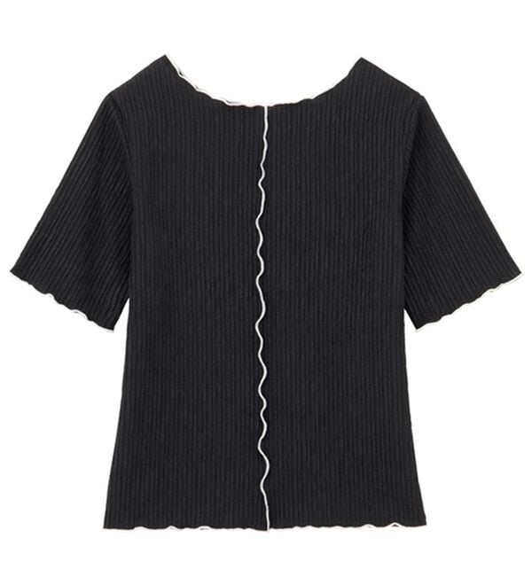 GeeRA（ジーラ）の「前後２ＷＡＹ配色メロー５分袖カットソー（カットソー）」｜詳細画像