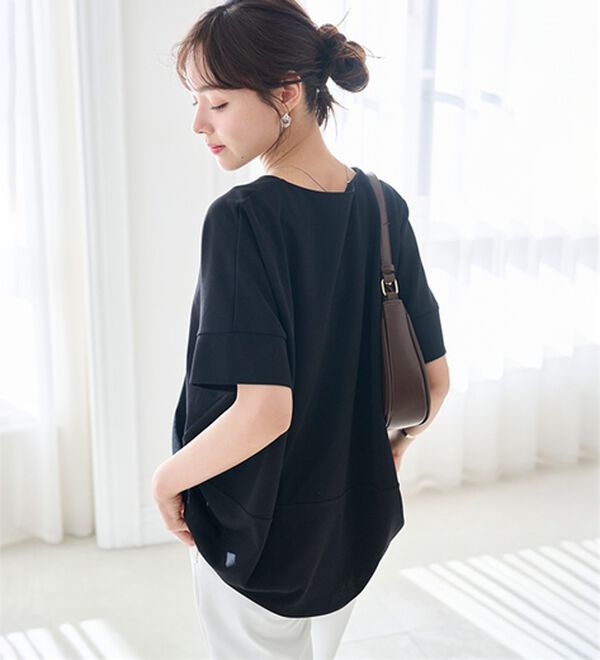 RANAN（ラナン）の「【4つの機能付】ひんやりハーフジップコクーンチュニック（チュニック）」｜詳細画像