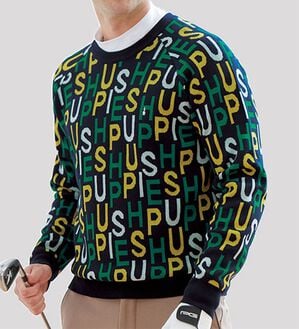 「＜ハッシュパピー・ゴルフ＞ターフに映える！総柄セーター（メンズニット・セーター）」｜詳細画像