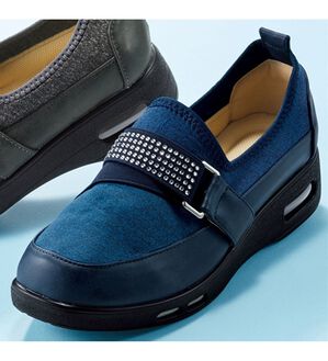 BELLUNA（ベルーナ）の「５Ｅダブルエアベルトデザインシューズ（スリッポン）」｜ネイビー