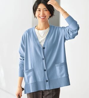 BELLUNA（ベルーナ）の「静電防止！ゆったりＶネックカーディガン（ニットカーディガン）」｜詳細画像