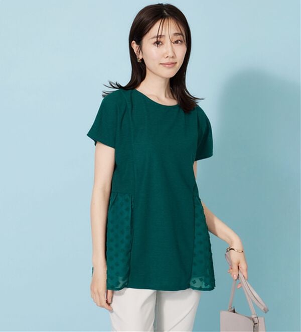 BELLUNA（ベルーナ）の「サイドシアードット切替チュニック（チュニック）」｜詳細画像