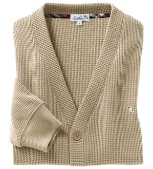 「アーノルド　パーマー　新定番さっと羽織れるワッフルカーディガン（メンズカーディガン）」｜ベージュ