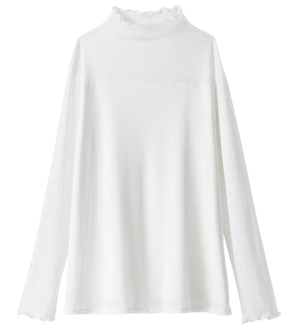 BELLUNA（ベルーナ）の「冬のコーデにちょい足し♪シアーハイネックプルオーバー（カットソー）」｜オフ白