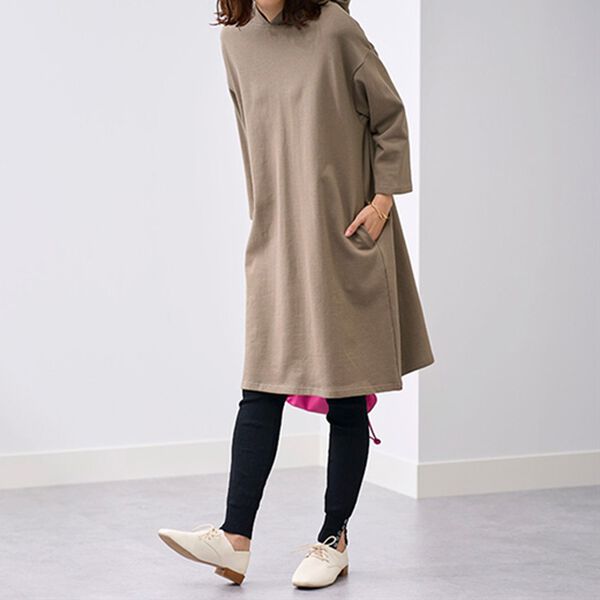 BELLUNA（ベルーナ）の「オーガニックコットンゆったり裏毛ワンピース（カットソーワンピース）」｜詳細画像