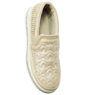 BELLUNA（ベルーナ）の「星柄刺しゅうスニーカー（スリッポン）」｜ベージュ