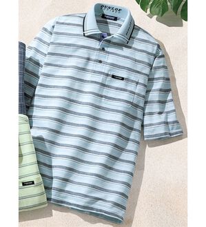 「＜ダンロップ・リファインド＞ＩＺＵＭＯ　ＢＲＡＮＤ　５分袖ポロシャツ（メンズポロシャツ）」｜サックス