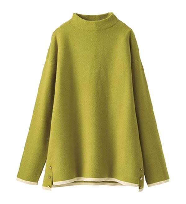 BELLUNA（ベルーナ）の「金ボタン使い配色ニットプルオーバー（ニット・セーター）」｜詳細画像