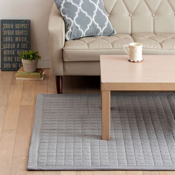 「さらさらコットンキルトラグ（ラグ）」｜グレー