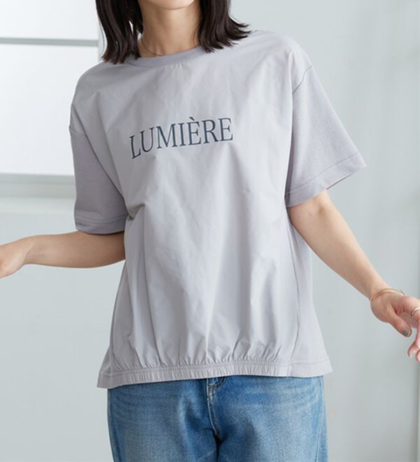 BELLUNA（ベルーナ）の「異素材切替ロゴプリントプルオーバー（カットソー）」｜詳細画像