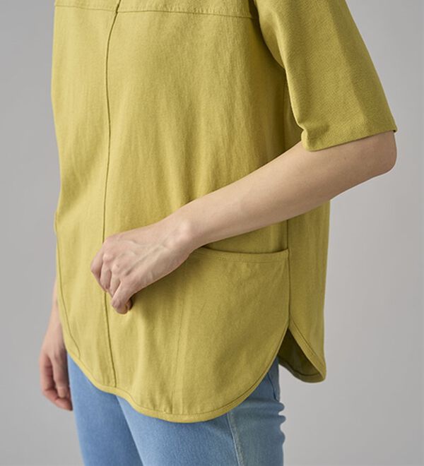 BELLUNA（ベルーナ）の「抗菌防臭綿１００％切替デザインプルオーバー（カットソー）」｜詳細画像