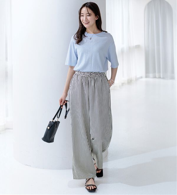 BELLUNA（ベルーナ）の「【快適Ｌａｂ．】肌に張り付かない！シャリ冷や高見えニットＴ（ニット・セーター）」｜詳細画像