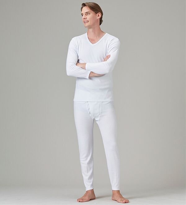 「【３色組】サーモケア（Ｒ）吸湿発熱綿混裏起毛インナー上下３色組（メンズ肌着・インナーウェア）」｜詳細画像