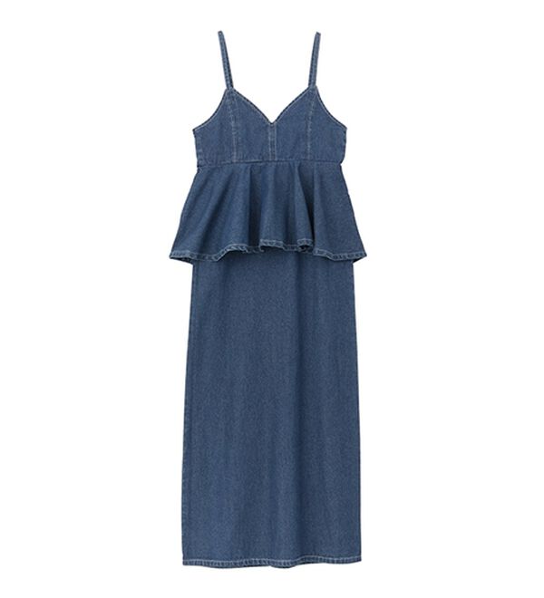 RANAN（ラナン）の「デニムペプラムキャミワンピース（ロングワンピース）」｜詳細画像
