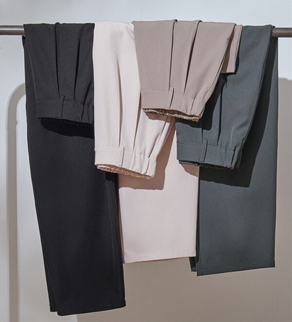 GeeRA（ジーラ）の「オンオフ着られる！カーブパンツ（フルレングスパンツ）」｜詳細画像