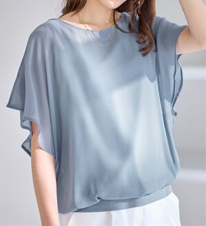 alotta（アロッタ）の「【接触冷感】カットソー裏地付ドルマンブラウス（ブラウス）」｜ラベンダーブルー