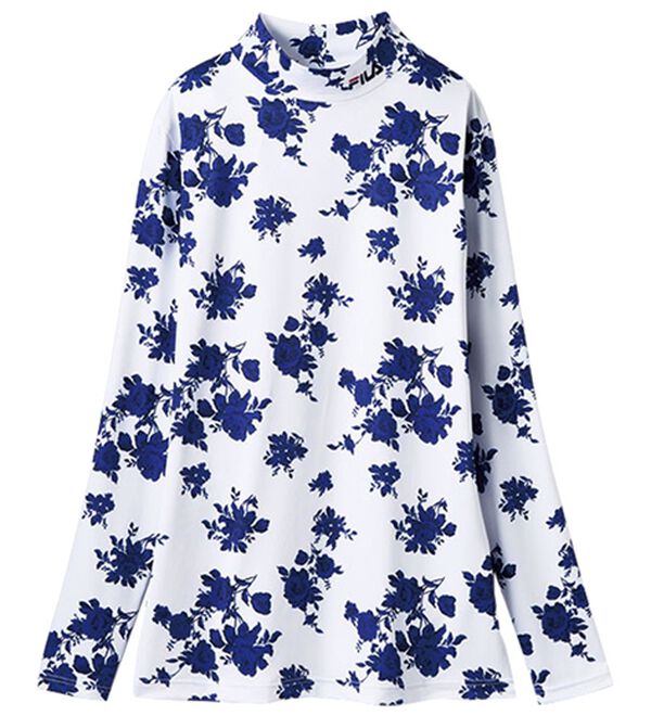 LAVIENNE（ラヴィエンヌ）の「＜ＦＩＬＡ＞ＵＶカットハイネックプルオーバー（カットソー）」｜ブルー花柄
