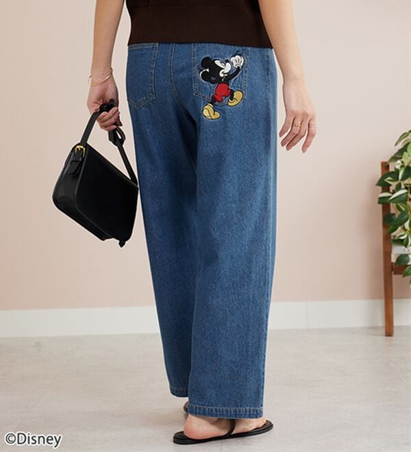 BELLUNA（ベルーナ）の「＜Ｄｉｓｎｅｙ＞刺しゅうデニムパンツ（ワイドパンツ・ガウチョ）」｜詳細画像
