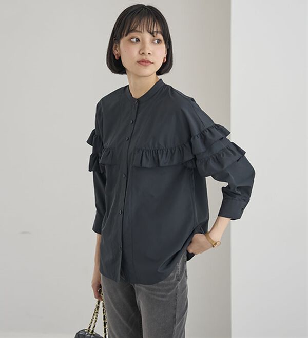 BELLUNA（ベルーナ）の「シャカ伸び！はっ水ティアードフリルブラウス（ブラウス）」｜詳細画像