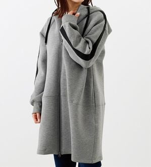 BELLUNA（ベルーナ）の「【Ｌａｇｒｉｌｕａ】ダンボール素材配色デザインパーカー（パーカー）」｜杢グレー