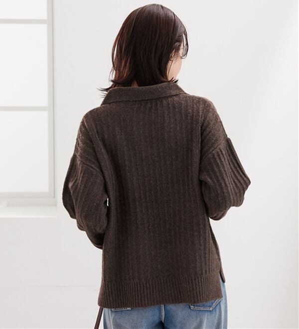 BELLUNA（ベルーナ）の「スキッパー衿編地変化ニットプルオーバー（ニット・セーター）」｜詳細画像