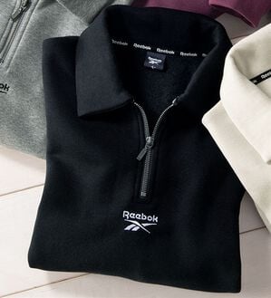 「＜リーボック＞ジップアップデザイントレーナー（メンズトレーナー）」｜ブラック