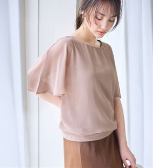 alotta（アロッタ）の「インナー付きドルマンブラウス（ブラウス）」｜ピンク